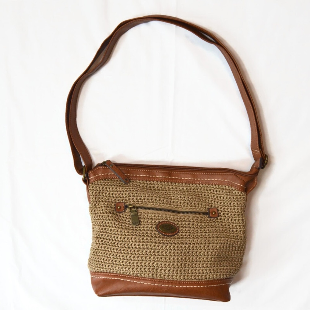B.O.C. Crochet & Faux Leather Crossbody/Shoulder Bag